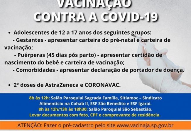 VACINAÇÃO COVID-19 EM MOCOCA >>