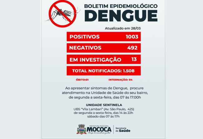 BOLETIM EPIDEMIOLÓGICO DA DENGUE