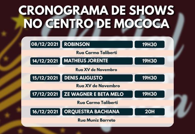PREFEITURA REALIZARÁ SHOWS NO NATAL DA VIDA