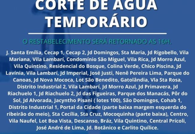 MANUTENÇÃO CORRETIVA NA ADUTORA DE ÁGUA BRUTA