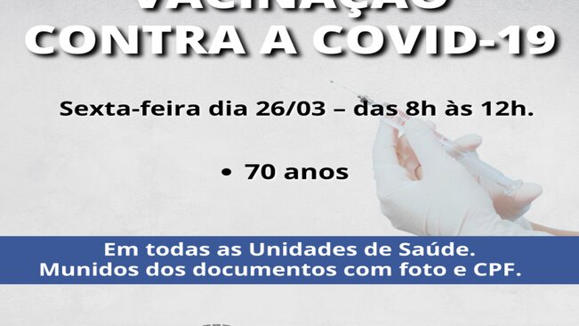 Atenção idosos de 70 anos.
