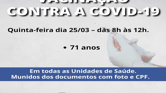 ATENÇÃO IDOSOS DE 71 ANOS >>