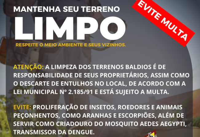 MANTENHA SEU TERRENO LIMPO 
