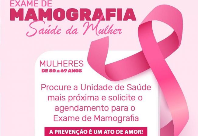 OUTUBRO ROSA – EXAME DE MAMOGRAFIA