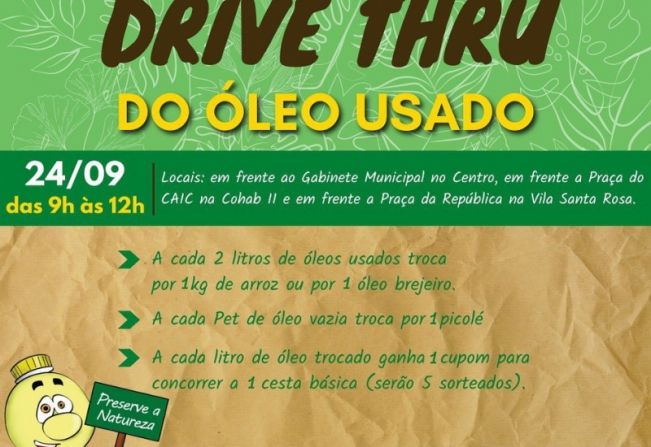  CAMPANHA DE TROCA DE ÓLEO USADO EM MOCOCA.
