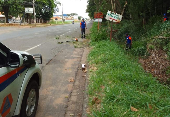 DESEFA CIVIL DE MOCOCA REMOVE ÁRVORES E GALHOS APÓS FORTE CHUVA NA NOITE DESTA QUINTA-FEIRA 21/03