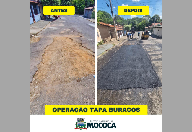 OPERAÇÃO TAPA BURACOS CONTINUA PELAS RUAS DE MOCOCA