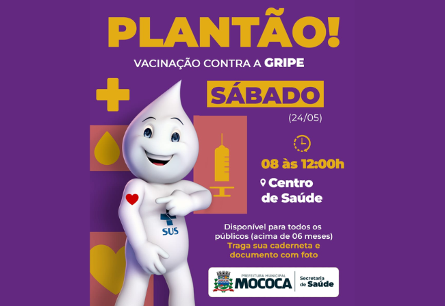 PLANTÃO DE VACINAÇÃO CONTRA A GRIPE