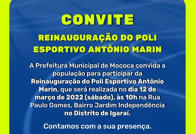 REINAUGURAÇÃO POLI ESPORTIVO ANTÔNIO MARIN EM IGARAÍ